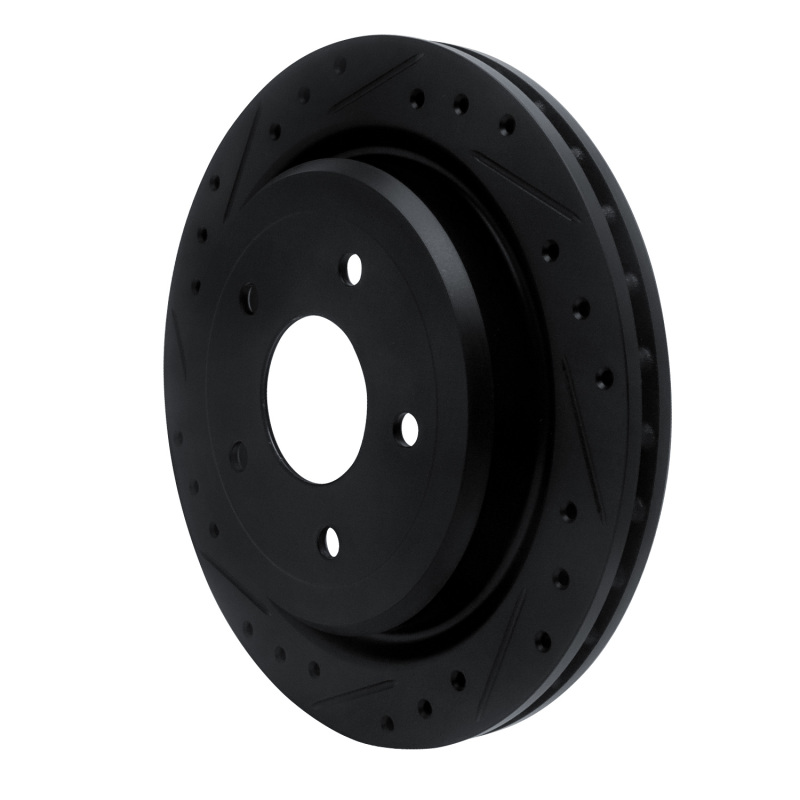 Cadillac XLR Brake Rotor (1) - Rear Left - R1 Concepts - Drilled & Slotted - Black - `97-`13